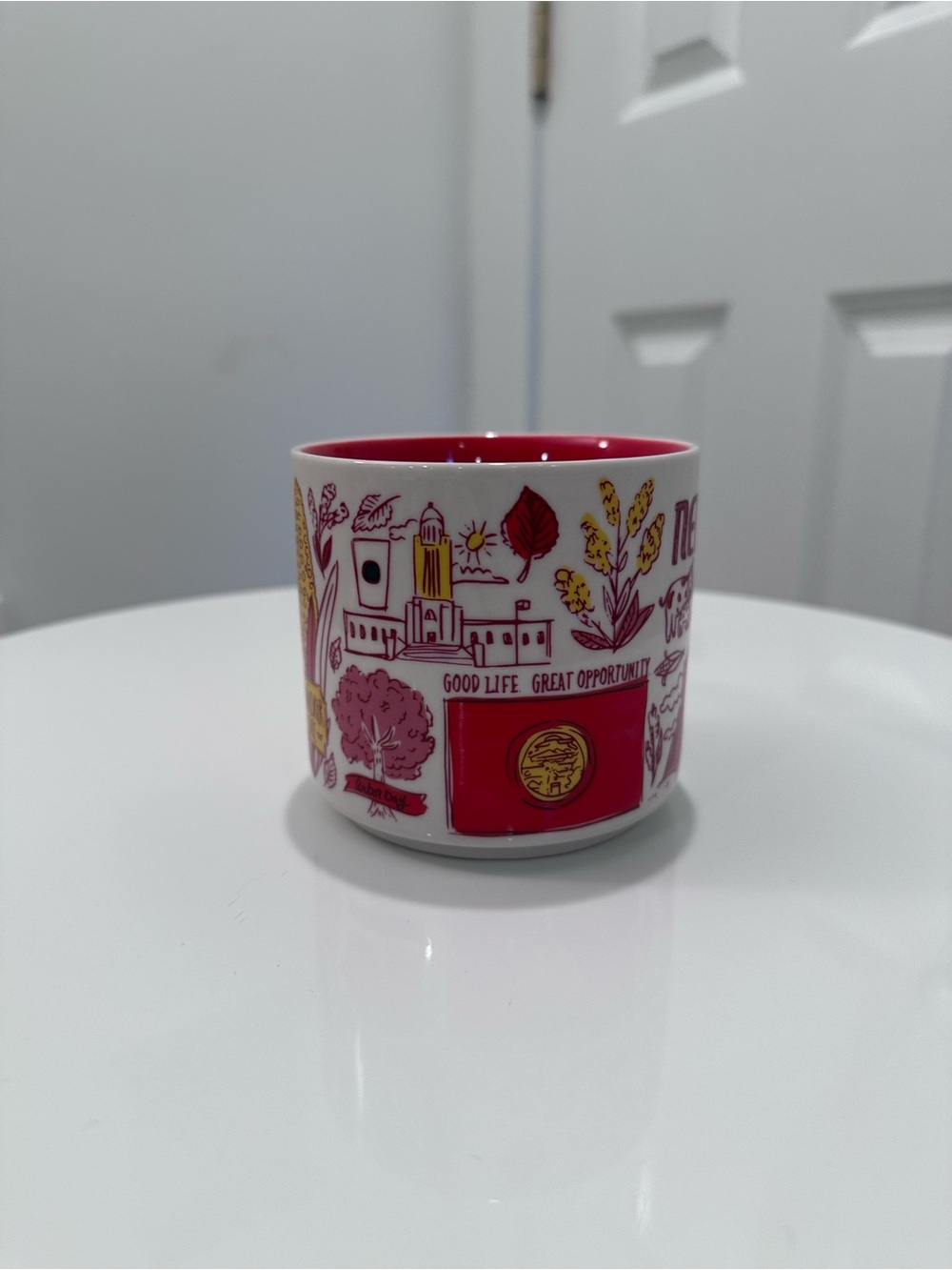 Starbucks Nebraska Been There Series 14 oz Mug 2018 Red White Collectible - Picture 2 of 8